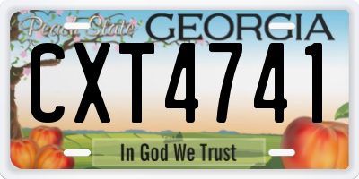 GA license plate CXT4741