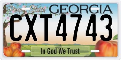 GA license plate CXT4743