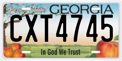 GA license plate CXT4745