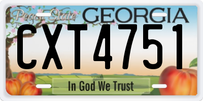 GA license plate CXT4751