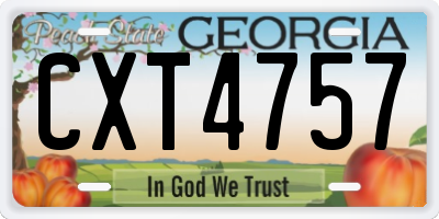 GA license plate CXT4757
