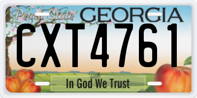 GA license plate CXT4761