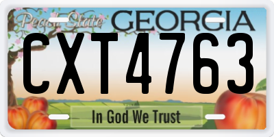 GA license plate CXT4763