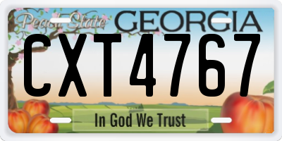 GA license plate CXT4767