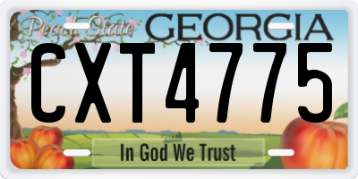 GA license plate CXT4775