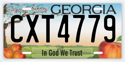 GA license plate CXT4779