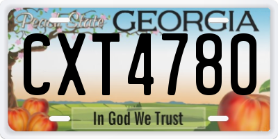 GA license plate CXT4780