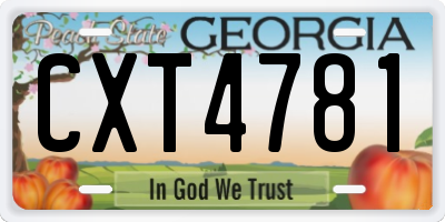 GA license plate CXT4781