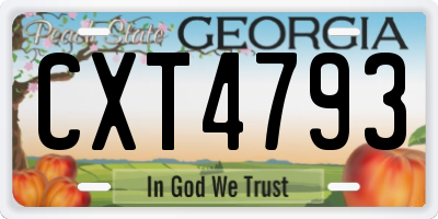 GA license plate CXT4793