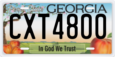 GA license plate CXT4800