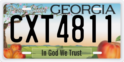 GA license plate CXT4811