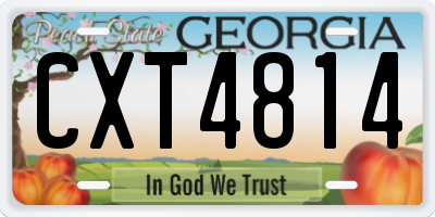 GA license plate CXT4814