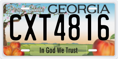 GA license plate CXT4816