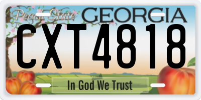 GA license plate CXT4818