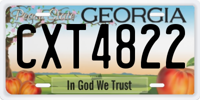 GA license plate CXT4822