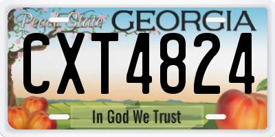 GA license plate CXT4824