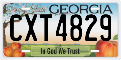 GA license plate CXT4829