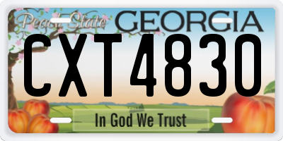 GA license plate CXT4830