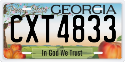 GA license plate CXT4833