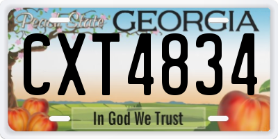 GA license plate CXT4834
