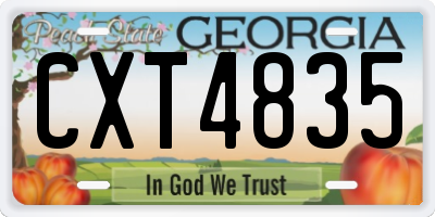 GA license plate CXT4835