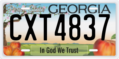 GA license plate CXT4837