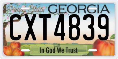 GA license plate CXT4839