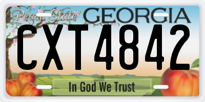 GA license plate CXT4842