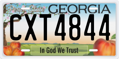 GA license plate CXT4844