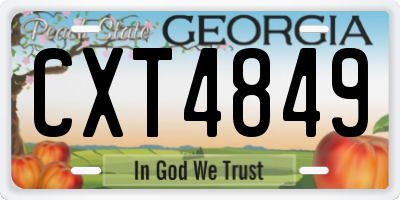 GA license plate CXT4849