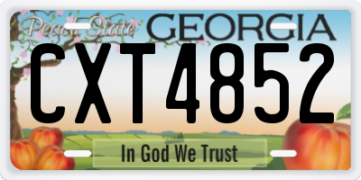 GA license plate CXT4852