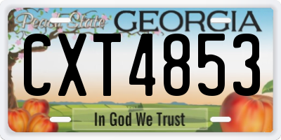 GA license plate CXT4853