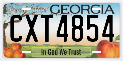 GA license plate CXT4854