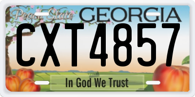 GA license plate CXT4857