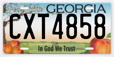 GA license plate CXT4858