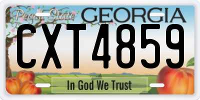GA license plate CXT4859