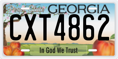 GA license plate CXT4862