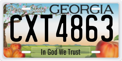 GA license plate CXT4863