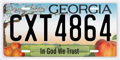 GA license plate CXT4864