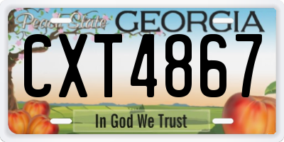 GA license plate CXT4867