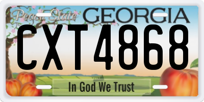 GA license plate CXT4868
