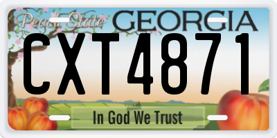 GA license plate CXT4871