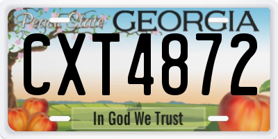 GA license plate CXT4872