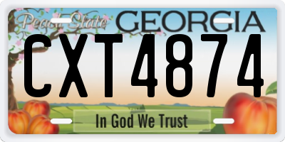 GA license plate CXT4874