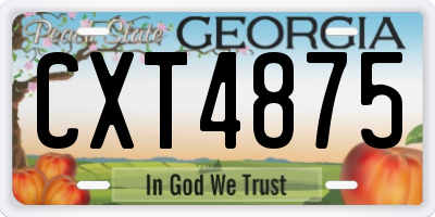 GA license plate CXT4875