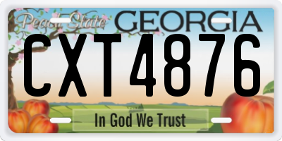 GA license plate CXT4876