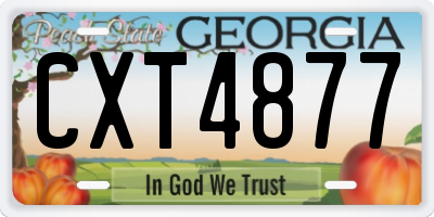 GA license plate CXT4877