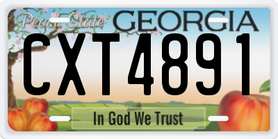 GA license plate CXT4891