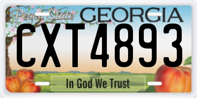 GA license plate CXT4893