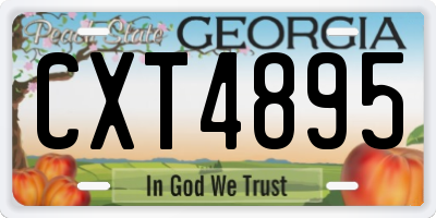 GA license plate CXT4895